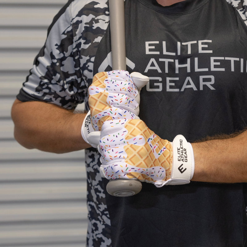 Load image into Gallery viewer, Elite Athletic Gear - White Ice Cream Batting Gloves
