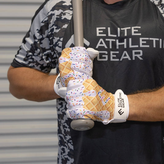 Elite Athletic Gear - White Ice Cream Batting Gloves