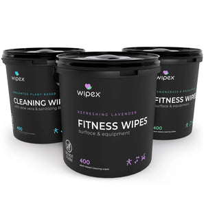 Wipex Co. - 400 Yoga Mat Wipes | Natural | Plant-based | For Fitness & Yoga Gear, Chiropractic, Massage Tables