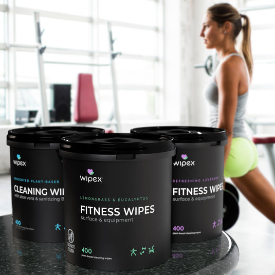 Wipex Co. - 400 Yoga Mat Wipes | Natural | Plant-based | For Fitness & Yoga Gear, Chiropractic, Massage Tables