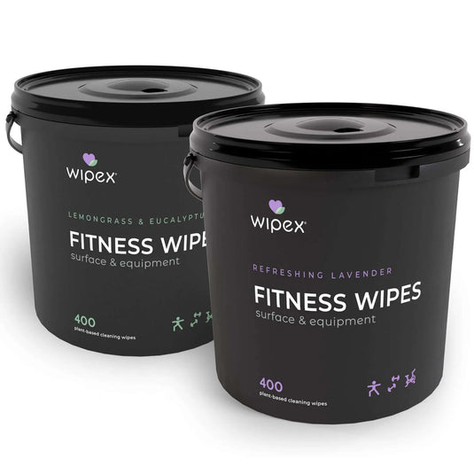 Wipex Co. - 400ct Natural Gym Wipes for Fitness Equipment | Portable Dispensing Bucket or Refill | Plant-Based