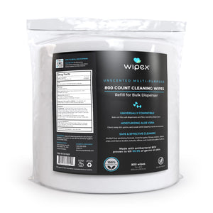 Wipex Co. - Antibacterial Bulk Gym Wipes Refill Roll 800ct | Skin-Safe 98.9% Natural Formula | Biodegradable Cloth