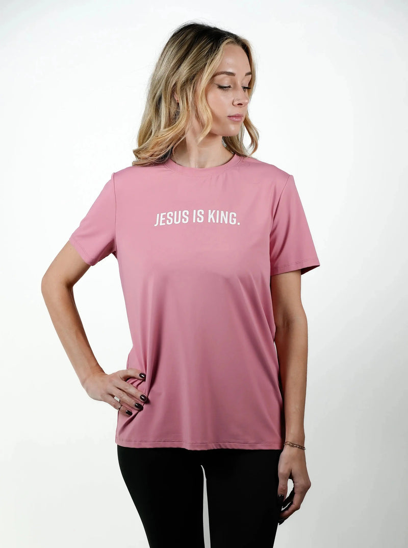 Load image into Gallery viewer, HolStrength - Women's Jesus Is King Performance Tee
