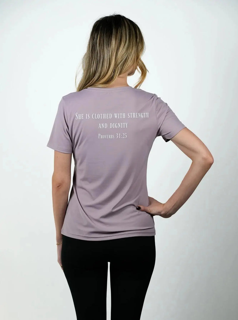 Load image into Gallery viewer, HolStrength - Women's Proverbs 31:25 Performance Tee
