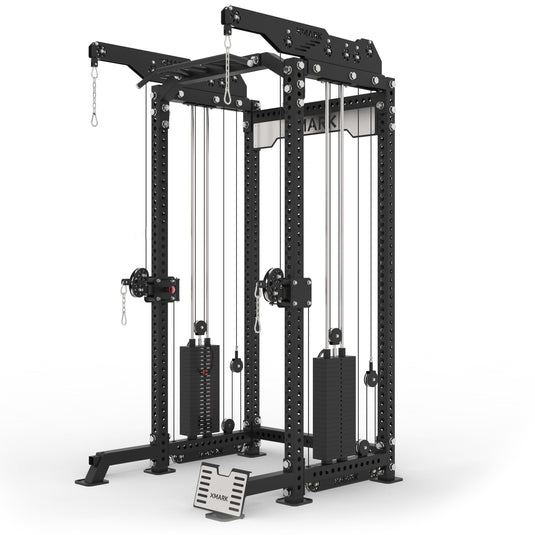 XMARK - Commercial Half Rack Functional Trainer with Lat Pulldown and Low Row