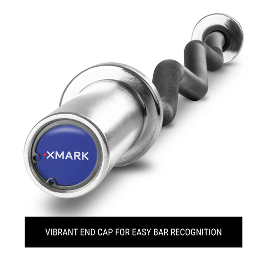 XMARK - Black EZ Curl Bar, Fits Olympic Plates