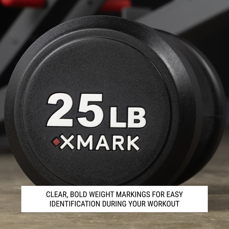 Load image into Gallery viewer, XMARK - Round Commercial Urethane Dumbbells (5-50 lb and 5-75 lb Sets)
