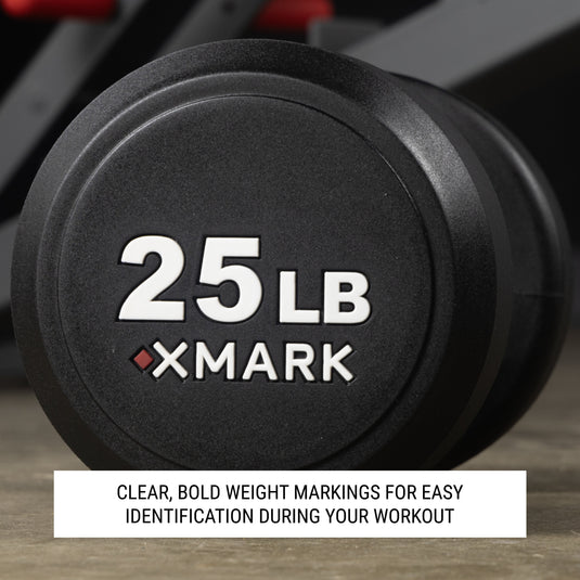 XMARK - Round Commercial Urethane Dumbbells (5-50 lb and 5-75 lb Sets)