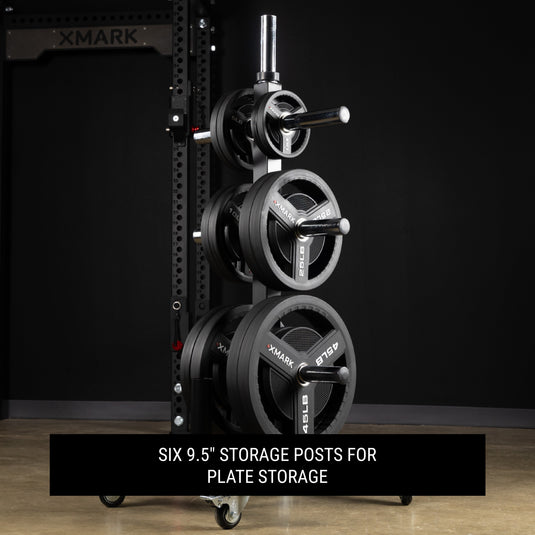 XMARK - Commercial Olympic Weight Plate Tree on Castors with Dual Bar Holders