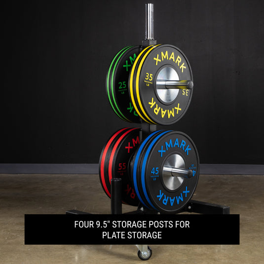 XMARK - Commercial Bumper Plate Tree on Castors with Dual Bar Holders