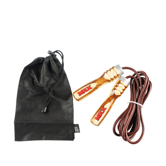 MRX - Heavy Duty Leather Jump Rope Wood Handle