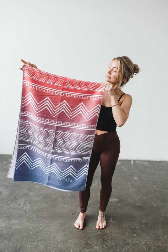 Yoga Towel | Non Slip Silicon Nubs | Absorbent Microfiber | Pink | Yune Yoga | The Cassady