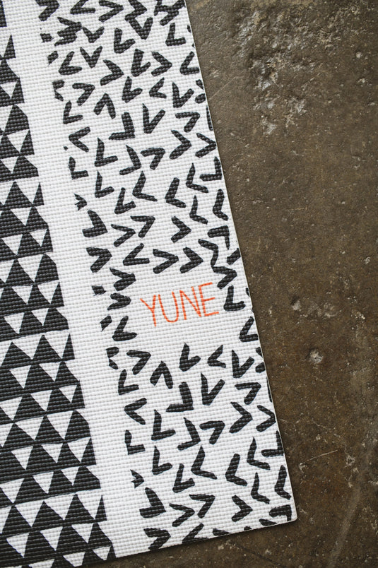 Yune Yoga - Yoga Mat | 6mm Thick | Black White | Non-Slip | Eco Friendly | Yune Yoga | Bowie