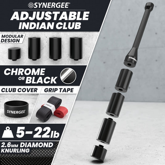 Synergee - Adjustable Indian Club & Mace Bell - Indian Club
