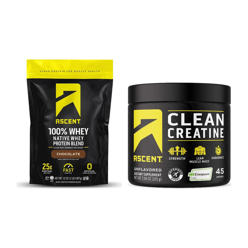 Load image into Gallery viewer, Ascent Muscle Builder Stack: Ascent 100% Whey and Clean Creatine