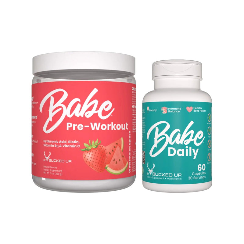 Load image into Gallery viewer, Babe Shape-Up Stack: Babe Pre-Workout and Babe Daily Multivitamin for Women
