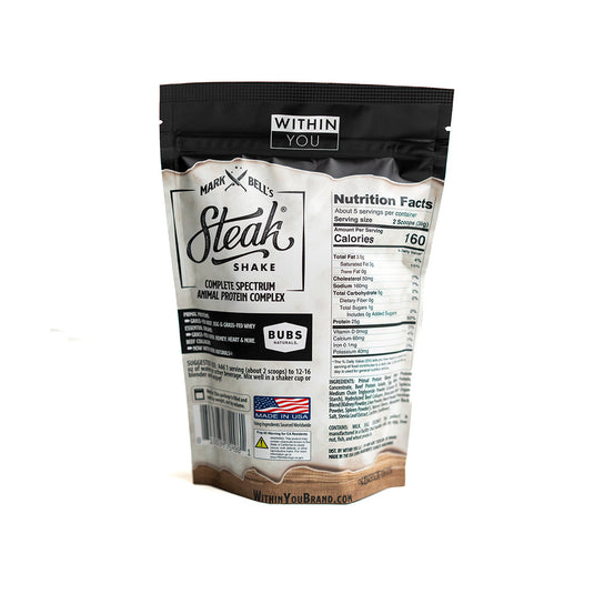 5 Serving Travel Size - Mark Bell's Steak Shake® - Complete Spectrum Animal Protein Powder Complex