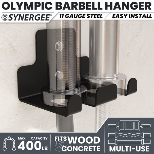 Synergee - Wall Mounted Barbell and Accessory Hanger