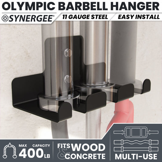 Synergee - Wall Mounted Barbell and Accessory Hanger