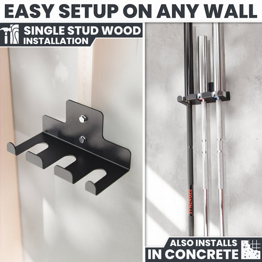 Synergee - Wall Mounted Barbell and Accessory Hanger