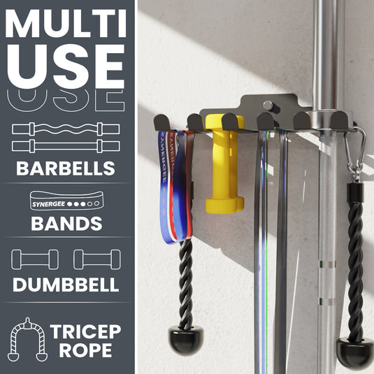 Synergee - Wall Mounted Barbell and Accessory Hanger