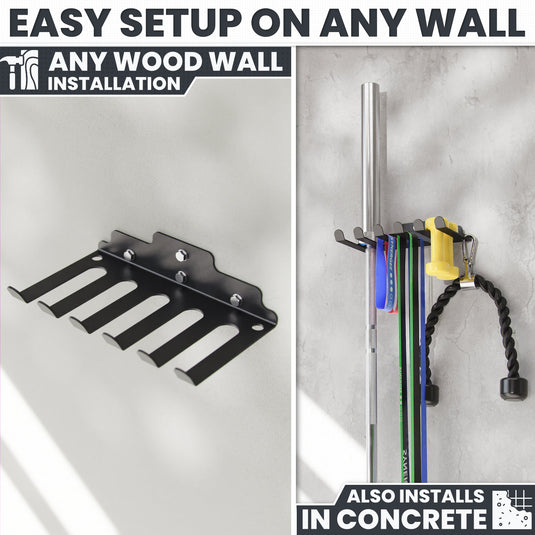 Synergee - Wall Mounted Barbell and Accessory Hanger