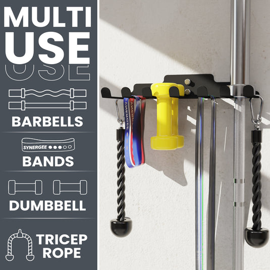 Synergee - Wall Mounted Barbell and Accessory Hanger