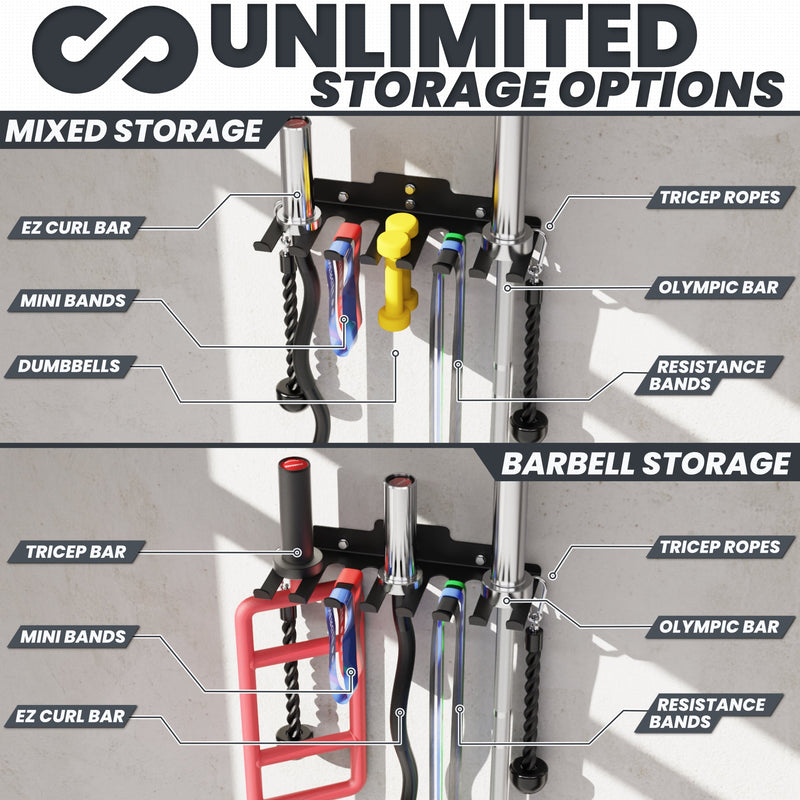Load image into Gallery viewer, Synergee - Wall Mounted Barbell and Accessory Hanger
