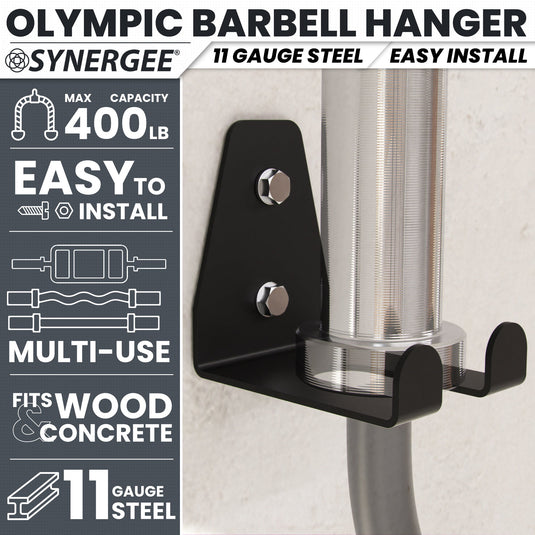 Synergee - Wall Mounted Barbell and Accessory Hanger