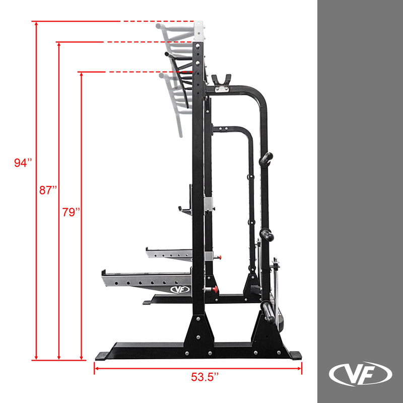 Load image into Gallery viewer, Valor Fitness - 3x3 Half Rack w/ Multi Grip Pullup Bar and Plate Storage
