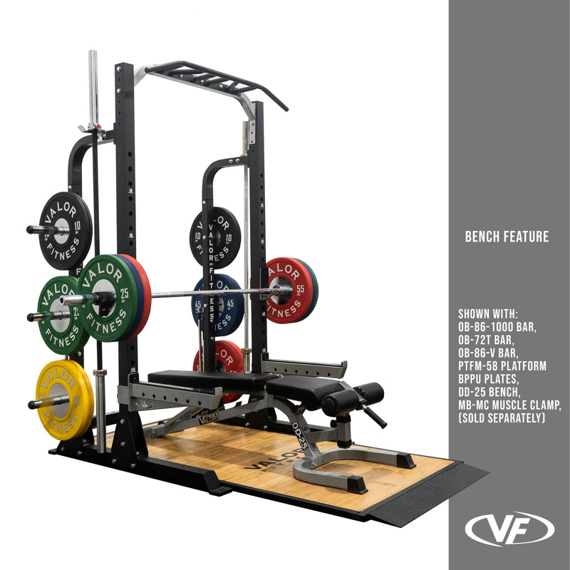 Load image into Gallery viewer, Valor Fitness - 3x3 Half Rack w/ Multi Grip Pullup Bar and Plate Storage
