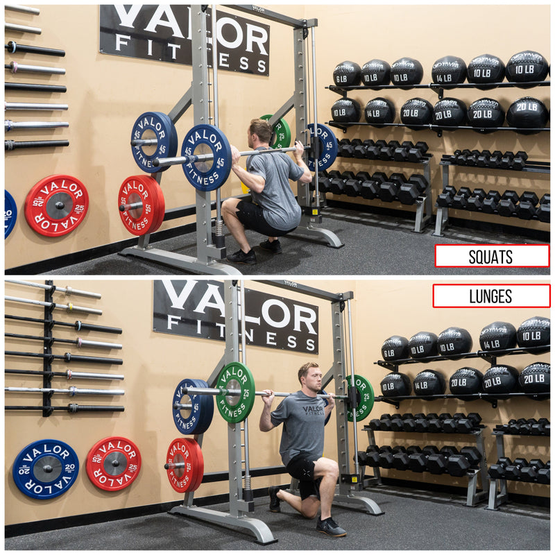 Load image into Gallery viewer, Valor Fitness - Smith Machine with Olympic Storage Pegs

