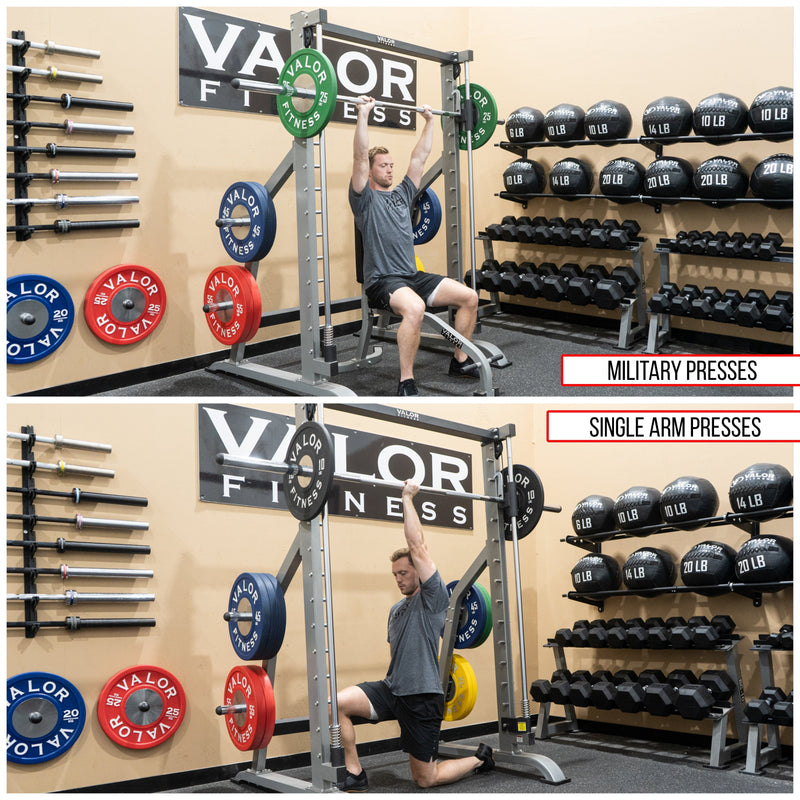 Load image into Gallery viewer, Valor Fitness - Smith Machine with Olympic Storage Pegs
