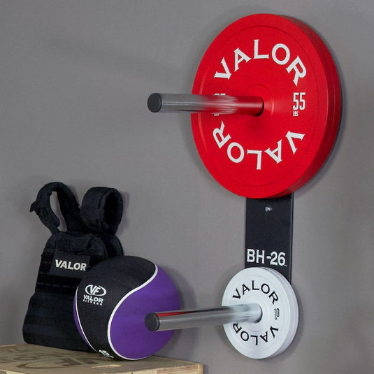 Valor Fitness - Wall Mounted 4 Peg Olympic Plate Storage