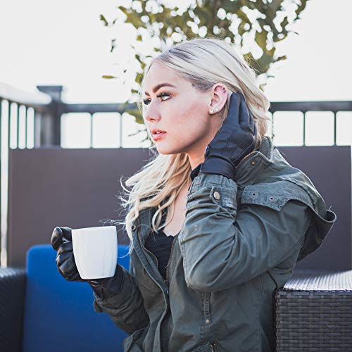 Load image into Gallery viewer, MRX - Ladies Warm Winter Dress and Work Gloves, Thermal Lining, Genuine Black Leather
