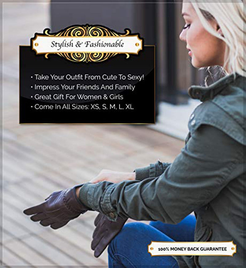 Load image into Gallery viewer, MRX - Women's Warm Winter Dress and Work Gloves, Thermal Lining, Genuine Brown Leather
