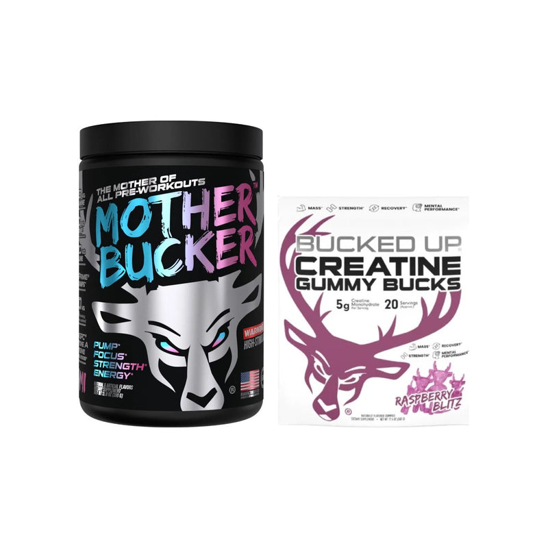 Load image into Gallery viewer, Bucked Up Mother Bucker Pump Stack: Mother Bucker Pre-Workout and Gummy Bucks Creatine Gummies