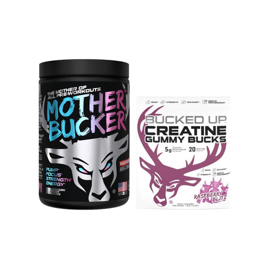 Bucked Up Mother Bucker Pump Stack: Mother Bucker Pre-Workout and Gummy Bucks Creatine Gummies