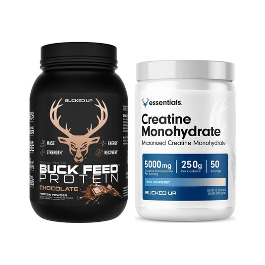 Bucked Up Muscle Builder Stack: Buck Feed Original Protein and Creatine Monohydrate