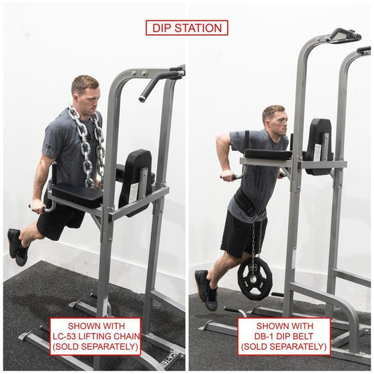 Valor Fitness - Leg Raise Captain's Chair with Dip and Push Up Station