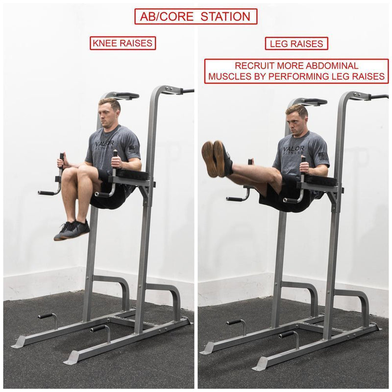 Load image into Gallery viewer, Valor Fitness - Leg Raise Captain&#39;s Chair with Dip and Push Up Station
