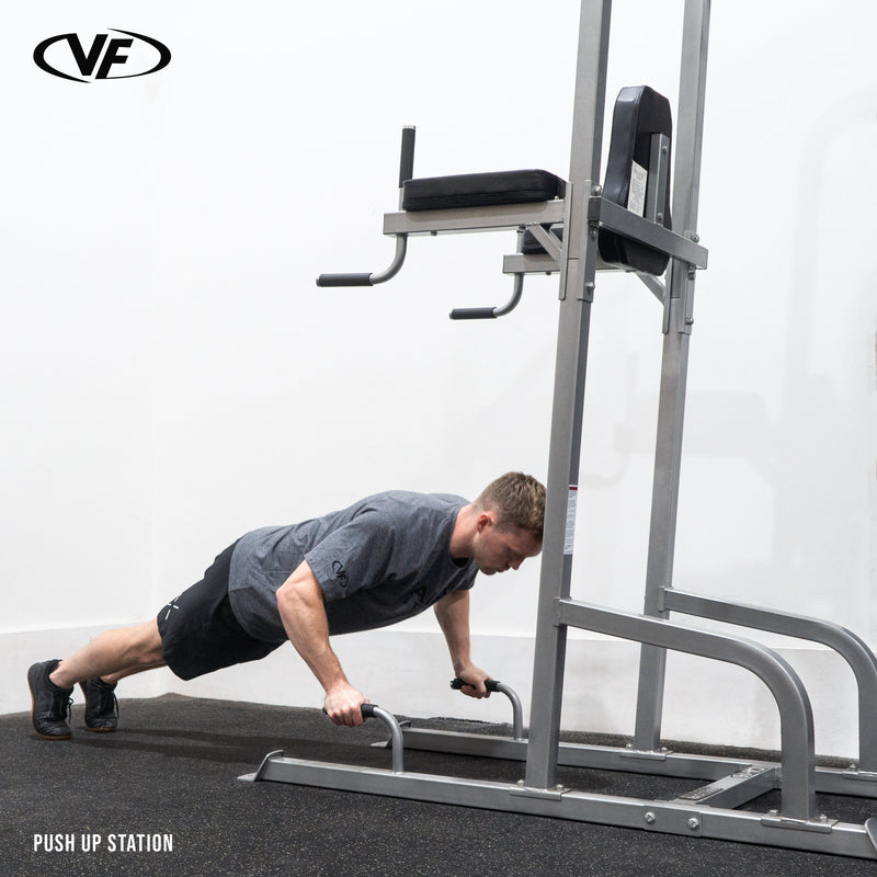 Load image into Gallery viewer, Valor Fitness - Leg Raise Captain&#39;s Chair with Dip and Push Up Station

