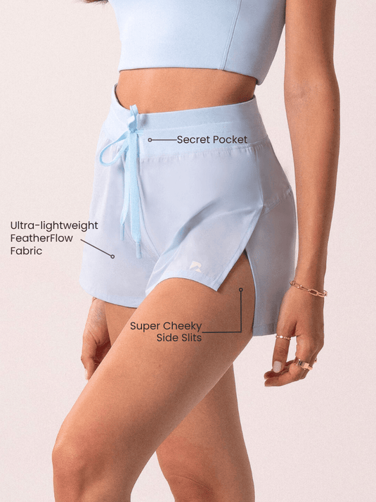 Runner's Athletics - Cheeky Baby Blue Flyaway Shorts | Women's Running & Workouts | Runner's Athletics