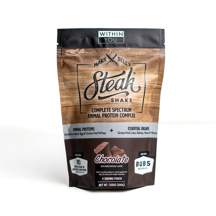 5 Serving Travel Size - Mark Bell's Steak Shake® - Complete Spectrum Animal Protein Powder Complex