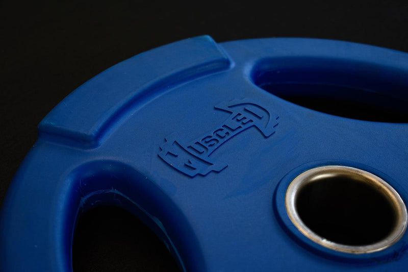 Load image into Gallery viewer, Muscle D Fitness - RUBBER COATED COLORED OLYMPIC PLATES: Rubber Plates, per Pair - Weights Pairs
