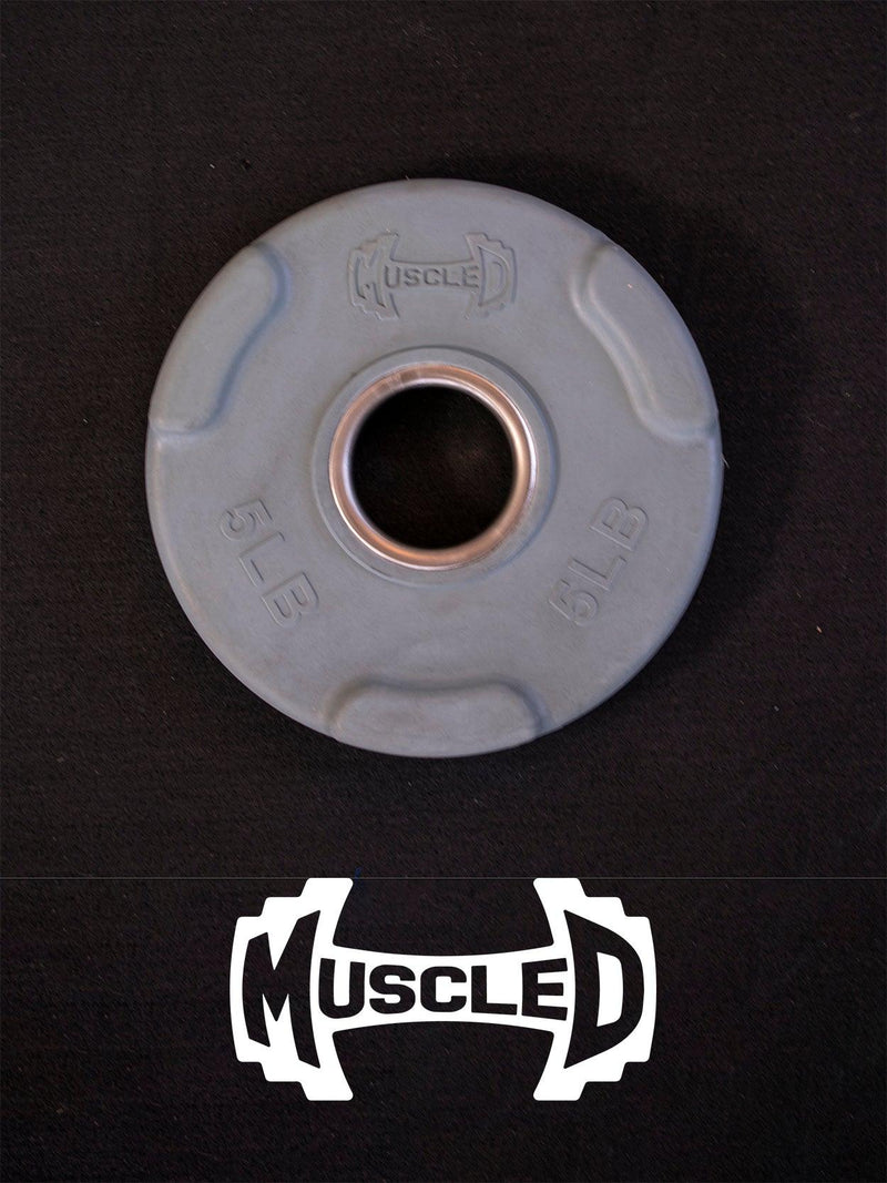 Load image into Gallery viewer, Muscle D Fitness - RUBBER COATED COLORED OLYMPIC PLATES: Rubber Plates, per Pair - Weights Pairs
