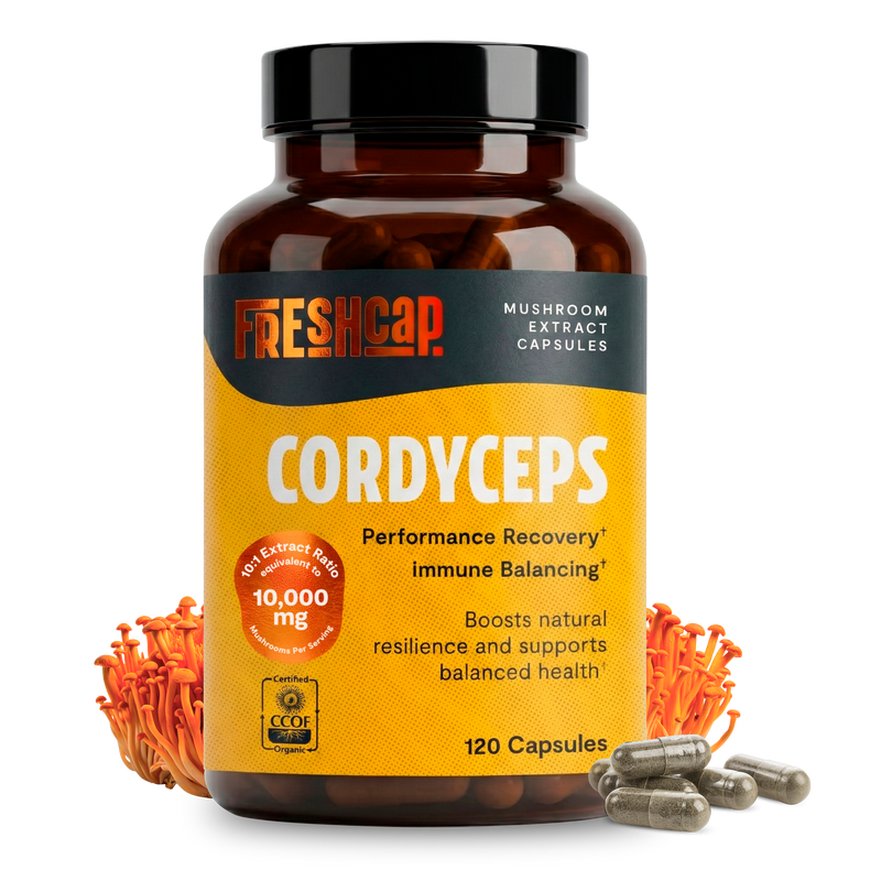 Load image into Gallery viewer, FreshCap Mushrooms - Organic Cordyceps Mushroom Supplement Capsules
