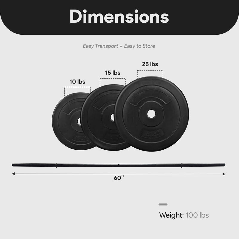 Load image into Gallery viewer, BalanceFrom Fitness Home Gym Steel Barbell Vinyl Weight Lifting Set, 100 Pounds

