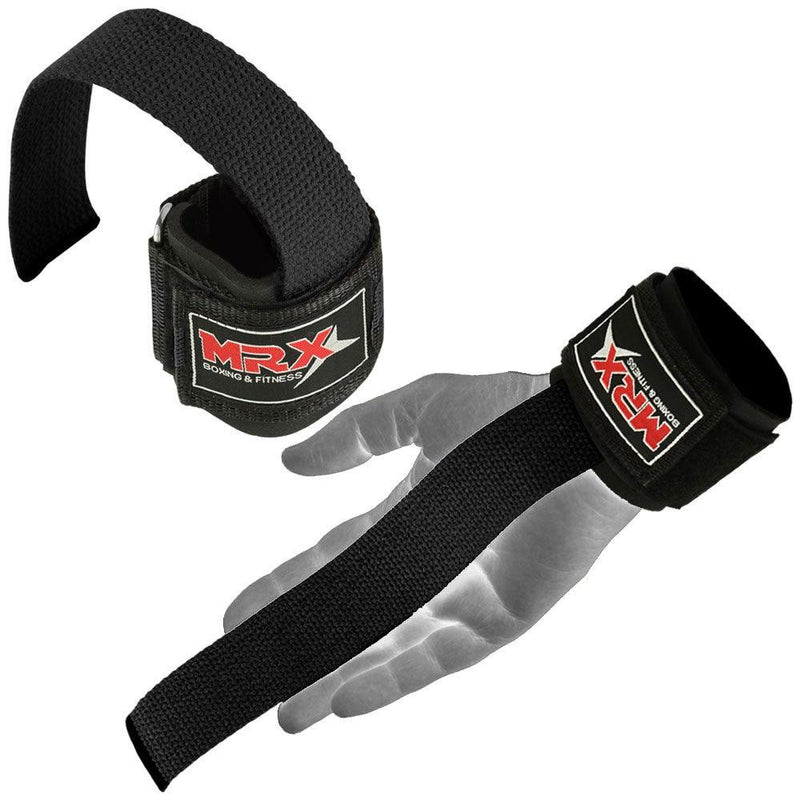 Load image into Gallery viewer, MRX - Weight Lifting Bar Straps With Wrist Support Wraps Heavy Duty Bodybuilding Workout Gym Padded Strap Pair
