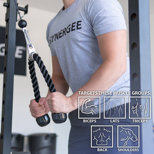 Synergee - Tricep Rope Cable Attachment (Single + Double Ended)